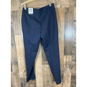 Women Pull On slim ankle Anne Klein pant sz 8 Slacks navy Blue